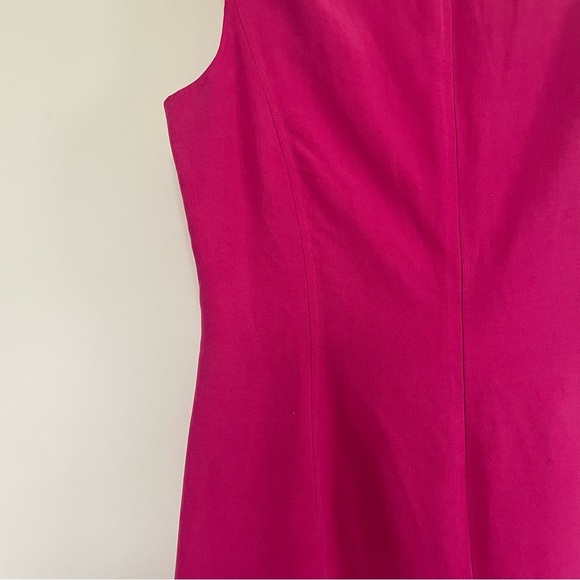 Jones New York Vintage Silk Linen Sheath Dress Size 14 Fuchsia Pink - Picture 3 of 8